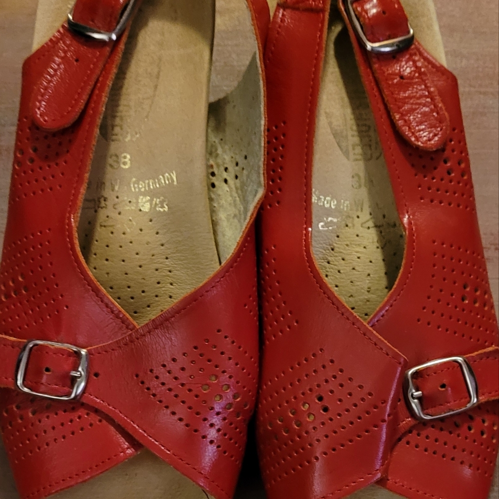 Red Leather Women's Sandals